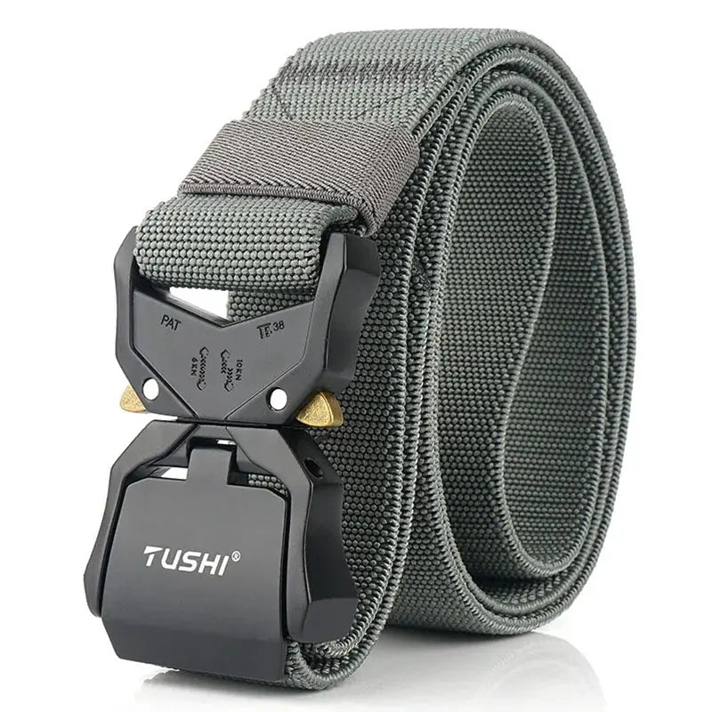 New Elastic Belt Official Genuine Hard Metal Quick Release Buckle Men'S Tactical Belt Male Accessories Dropshipping