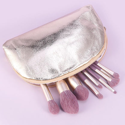 Purple Natural Fiber Makeup Brushes Set with Case, Vegan Makeup Brush Set Professional by , Colorful Cosmetic Brushes Makeup Set, Make up Brush Set Professional, Purple Makeup Brush Set Vegan.
