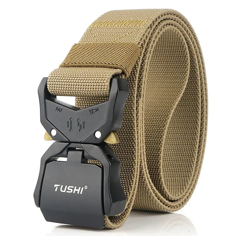 New Elastic Belt Official Genuine Hard Metal Quick Release Buckle Men'S Tactical Belt Male Accessories Dropshipping