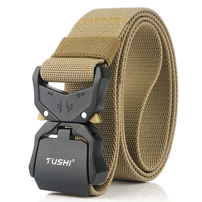 New Elastic Belt Official Genuine Hard Metal Quick Release Buckle Men'S Tactical Belt Male Accessories Dropshipping