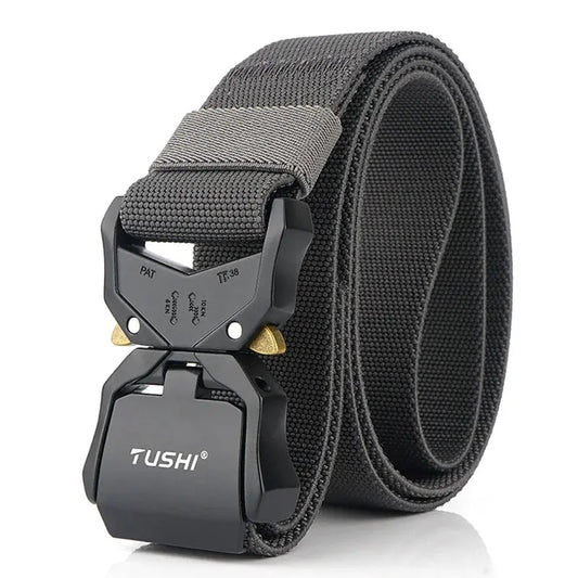 New Elastic Belt Official Genuine Hard Metal Quick Release Buckle Men'S Tactical Belt Male Accessories Dropshipping