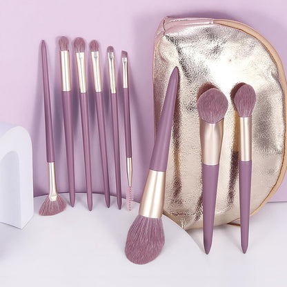 Purple Natural Fiber Makeup Brushes Set with Case, Vegan Makeup Brush Set Professional by , Colorful Cosmetic Brushes Makeup Set, Make up Brush Set Professional, Purple Makeup Brush Set Vegan.