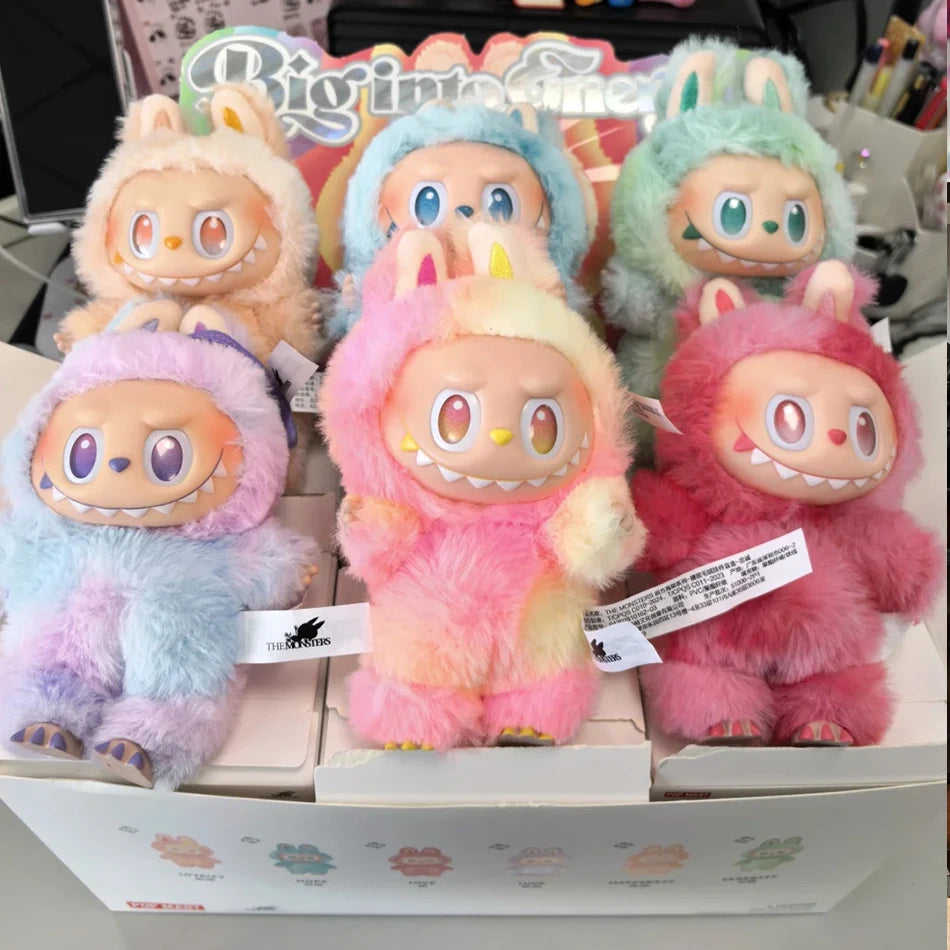 For Labubu V3 the Monsters Heartbeat Macaron Enamel Face Blind Box Pvc Figurine Tabletop Ornament Kawaii Doll Birthday Gifts