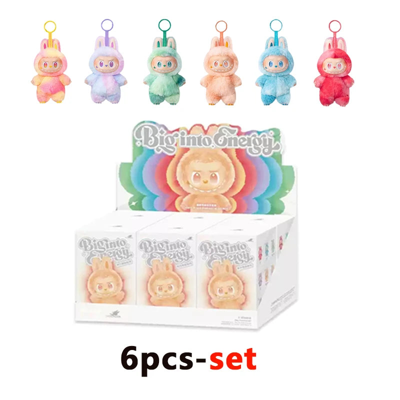 For Labubu V3 the Monsters Heartbeat Macaron Enamel Face Blind Box Pvc Figurine Tabletop Ornament Kawaii Doll Birthday Gifts