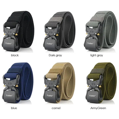 New Elastic Belt Official Genuine Hard Metal Quick Release Buckle Men'S Tactical Belt Male Accessories Dropshipping