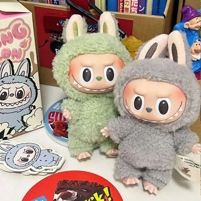 For Labubu V3 the Monsters Heartbeat Macaron Enamel Face Blind Box Pvc Figurine Tabletop Ornament Kawaii Doll Birthday Gifts