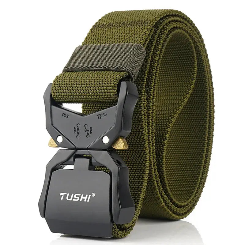 New Elastic Belt Official Genuine Hard Metal Quick Release Buckle Men'S Tactical Belt Male Accessories Dropshipping