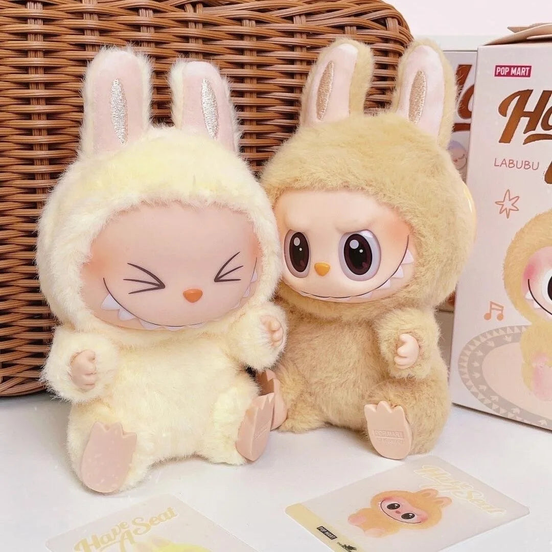 For Labubu V3 the Monsters Heartbeat Macaron Enamel Face Blind Box Pvc Figurine Tabletop Ornament Kawaii Doll Birthday Gifts