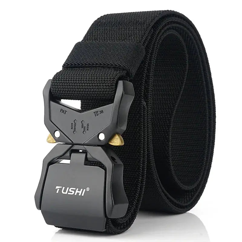 New Elastic Belt Official Genuine Hard Metal Quick Release Buckle Men'S Tactical Belt Male Accessories Dropshipping