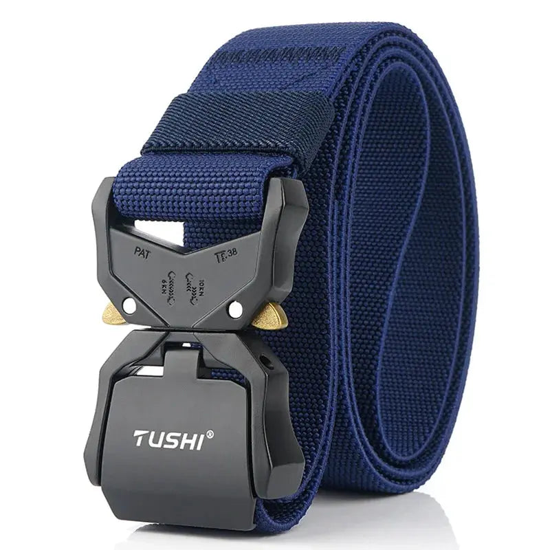 New Elastic Belt Official Genuine Hard Metal Quick Release Buckle Men'S Tactical Belt Male Accessories Dropshipping