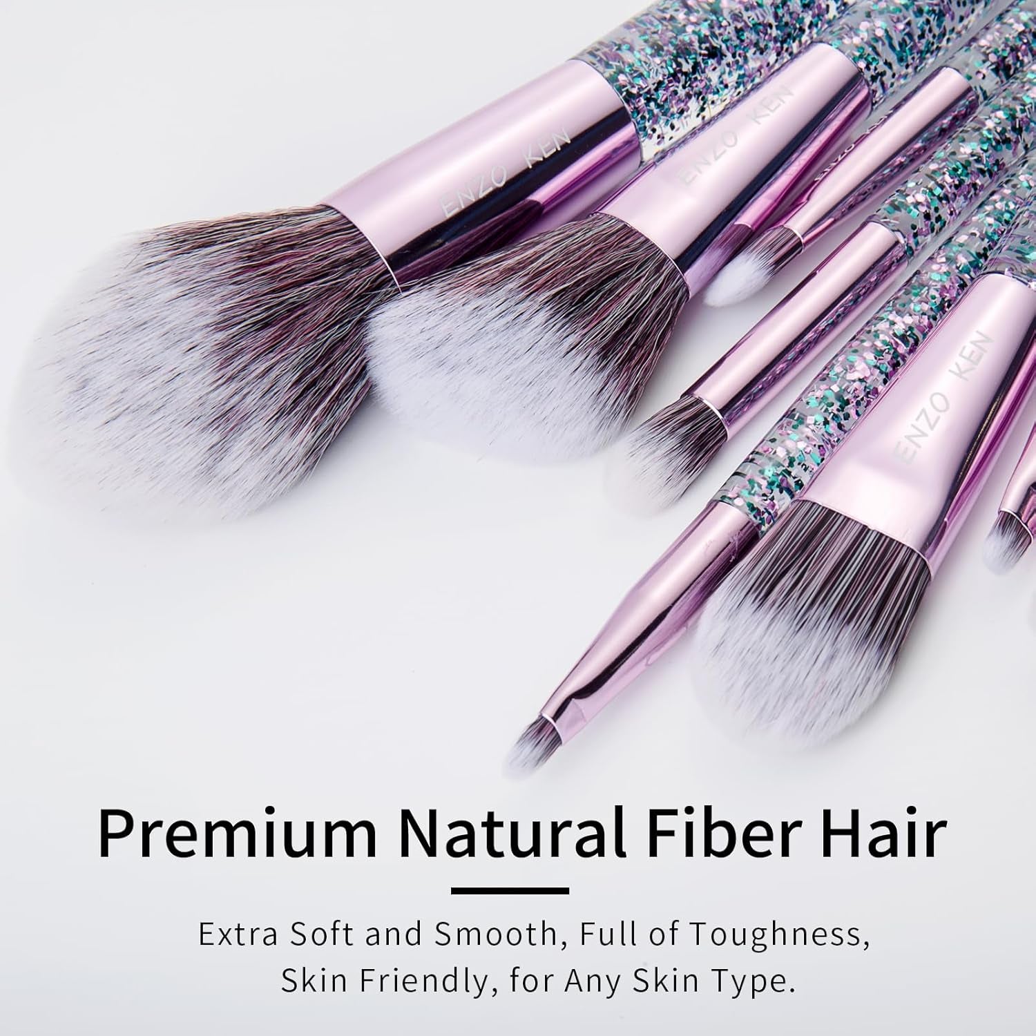 Glitter Makeup Brushes Set Professional, Vegan Makeup Brush Set with Case, Cosmetic Brushes Makeup Set, Make up Brushes Vegan, Purple Make up Brushes Set Professional, Makeup Brush Set Vegan.