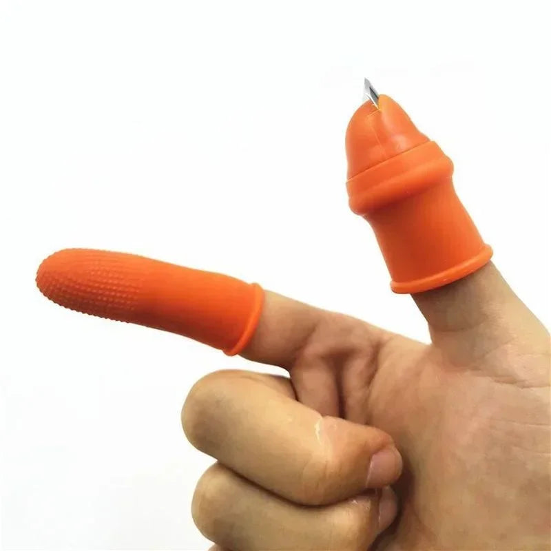 Household Kitchen Gardening Silicone Thumb Knife Finger Protector Farm Vegetable Fruit Picker Gears Cutting Harvesting Tools