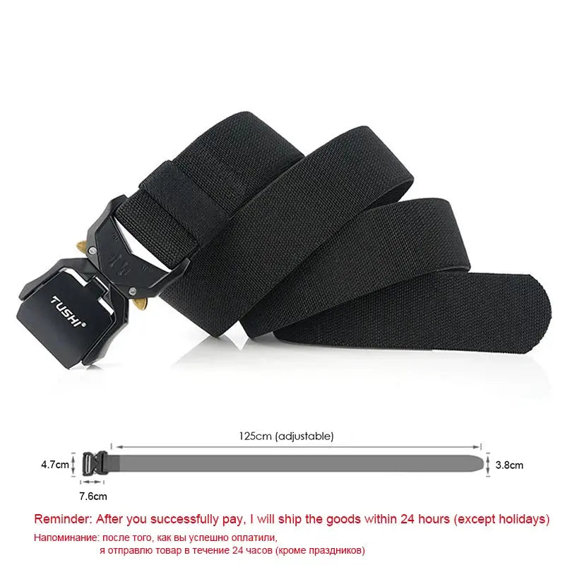 New Elastic Belt Official Genuine Hard Metal Quick Release Buckle Men'S Tactical Belt Male Accessories Dropshipping