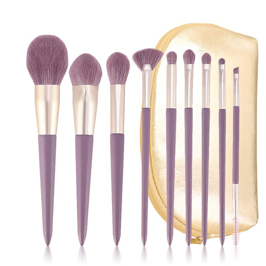 Purple Natural Fiber Makeup Brushes Set with Case, Vegan Makeup Brush Set Professional by , Colorful Cosmetic Brushes Makeup Set, Make up Brush Set Professional, Purple Makeup Brush Set Vegan.